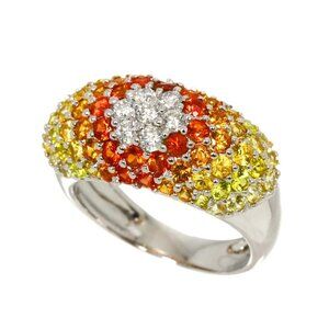 Sapphire 3.08ct Diamond 0.35ct Ring 18K WG 750 size7.25(US)